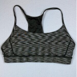 Antonio Melani Women's Medium Green Multi Stripe Racerback Sports Bra Athletic